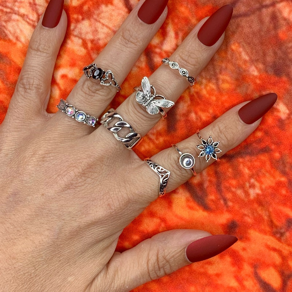 3/$10 New Boho Style Rings & Midi Rings Design Mix / Silver Tone Bundle Nwot